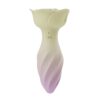 Gradient pink and yellow remote control rose bud anal plug with dimensions 1.3 inch width